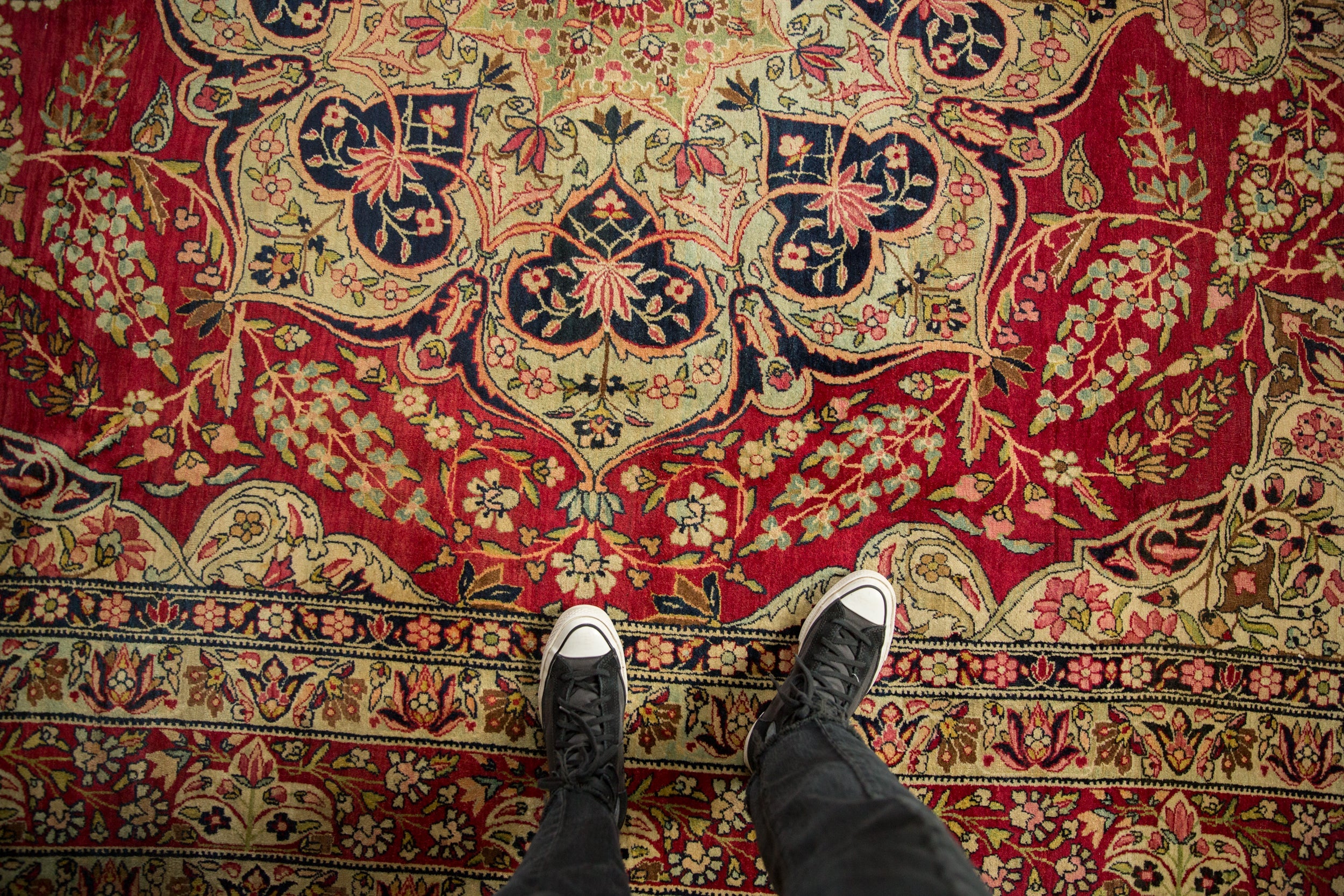 Antique Fine Tea Washed Kerman Carpet // ONH Item: ee004967, Image 1