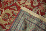 Hand-knotted back and secured side binding of a vintage Persian Mahal carpet.