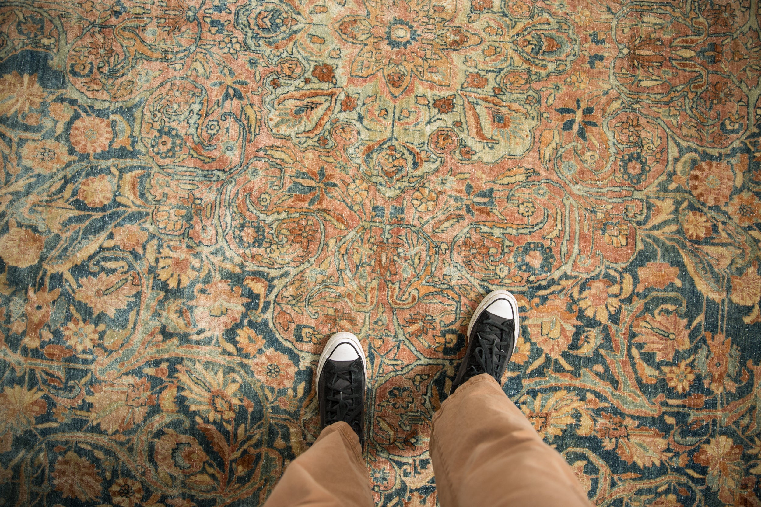 Vintage Distressed Kerman Carpet // ONH Item: ee004972, Image 1