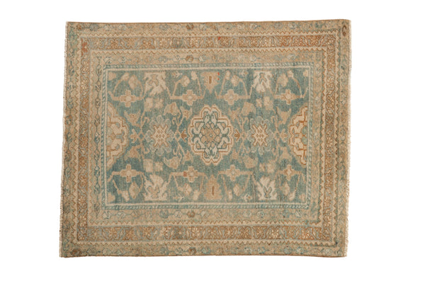 Vintage Distressed Hamadan Square Rug Mat // ONH Item: ee004978
