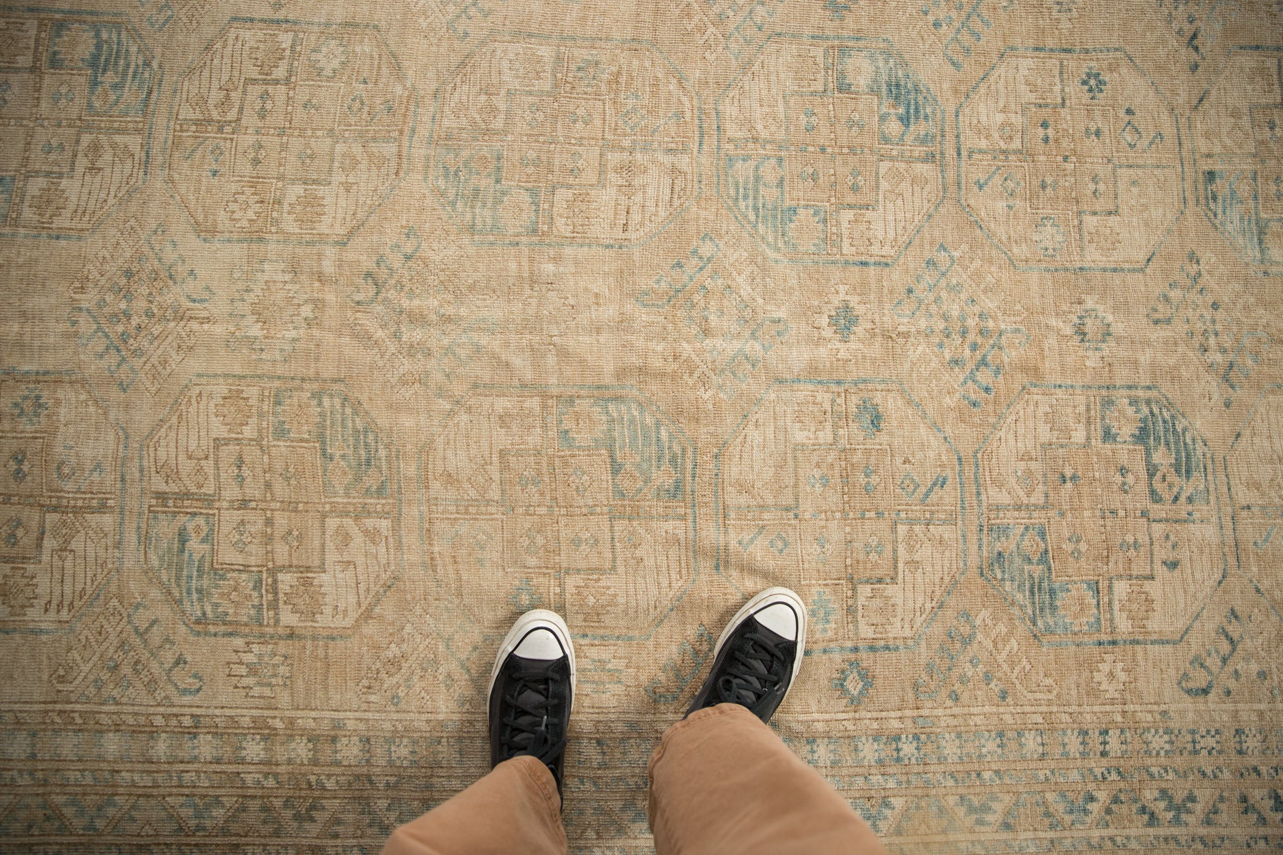 Vintage Distressed Ersari Carpet // ONH Item: ee004987, Image 1