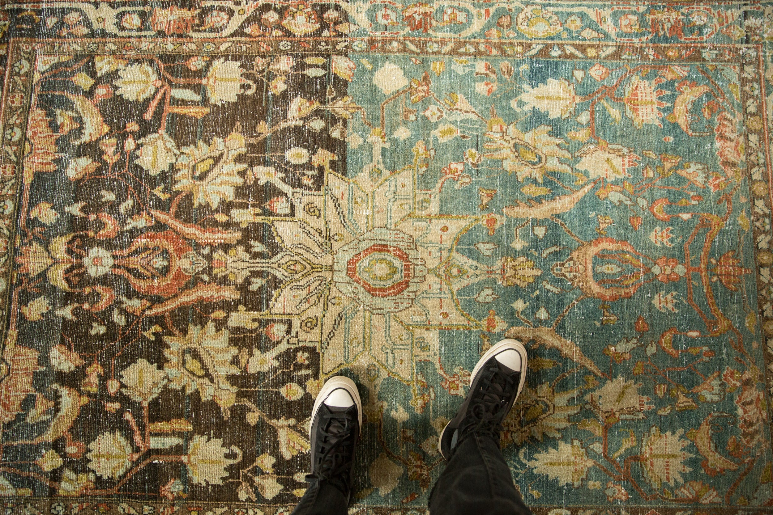 Vintage Distressed Hamadan Rug // ONH Item: ee004990, Image 1