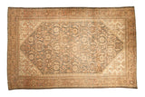 Hand-knotted vintage distressed Mahal carpet with Herati floral pattern and Samovar border.