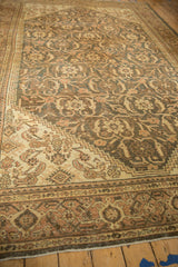 Distressed Persian Mahal carpet, worn Herati pattern and muted Samovar Turtle border.