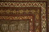 Village weave geometric border detail on a distressed vintage Kurdish runner.