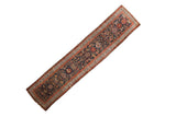 Antique Malayer runner rug featuring a navy Herati field with pomegranate medallions and red borders.