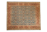 Hand knotted Afghani Mahal rug, sapphire blue Herati design, rust Samovar Turtle border. 8'2