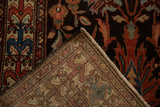 Hand-knotted construction and pattern visible on the back of the vintage Malayer rug runner.