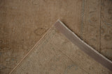 Hand knotted foundation and secured side cord selvage of vintage Persian Tabriz carpet.
