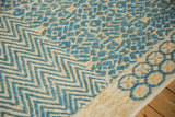 Afghani modern rug showing pale turquoise chevron, geometric, and roundel textured pile.