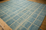 Powder blue and ivory geometric squares featuring heavy abrashes and striations.