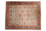 Antique Sultanabad carpet with powder blue allover palmette field and navy Herati border, 10'10