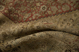 Textured, even wear showing the knot heads of a distressed antique Bijar carpet.