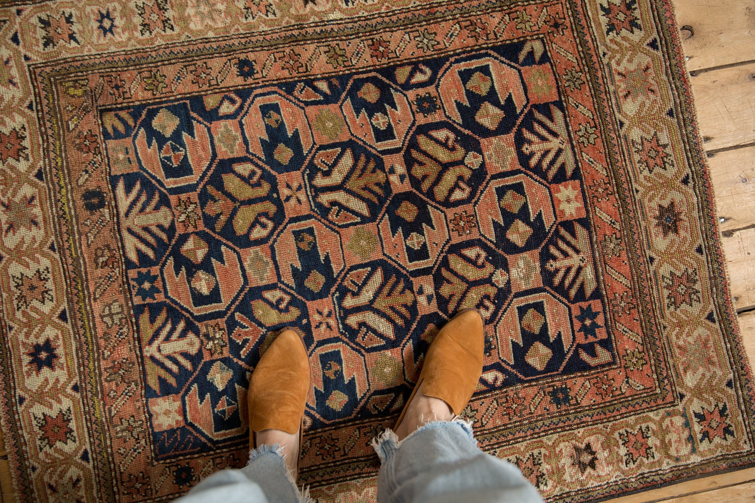 Antique Distressed Caucasian Square Rug // ONH Item: ee005047, Image 1