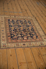 3.5x4 Antique Distressed Caucasian Square Rug