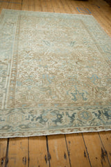 Distressed Mehrivan rug border, geometric patterns, faint foundation, intact selvage.