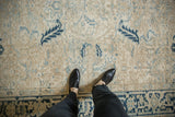 Detail of a vintage Mehrivan carpet showing even wear across to the knot heads.
