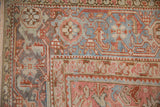 Detail of the Turtle Samovar and Herati stylized floral border in dusty blush, slate blue, and ivory tones.