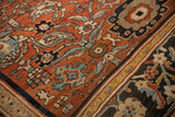 Time-softened pile showing the artistic detail of scrolled blossoms on a Persian Sultanabad.
