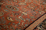 Artistic scaling of oversized paisley blossoms on a hand-knotted antique Sultanabad carpet.