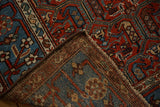 View of the antique Hamadan runner's hand-knotted foundation and intact side cord.