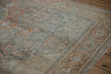 Distressed vintage Bijar rug border, showing intricate Turtle Samovar motifs with abrash.