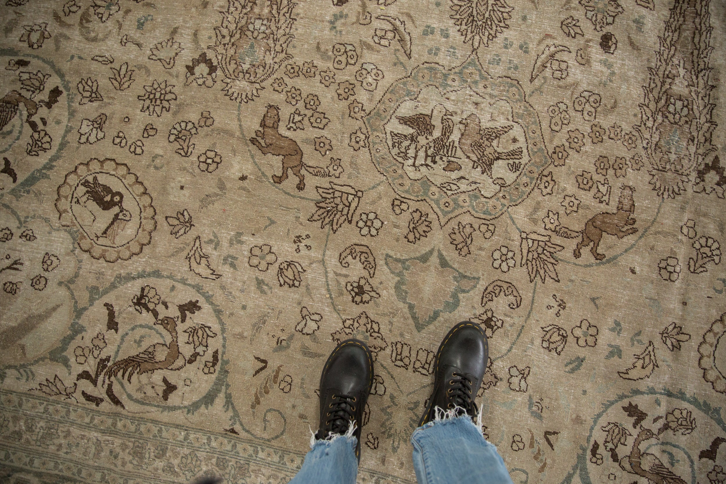 Vintage Distressed Tabriz Carpet // ONH Item: ee005164, Image 1