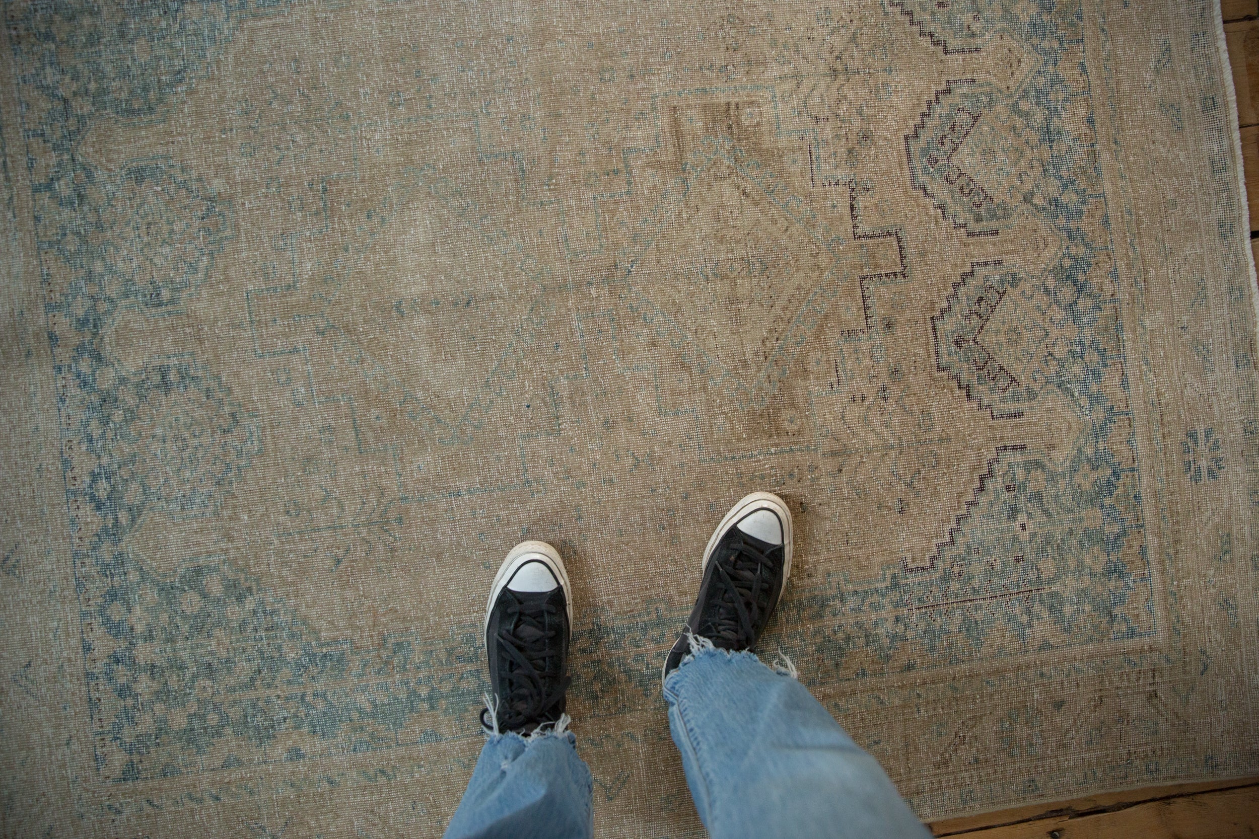 Vintage Distressed Afshar Square Rug // ONH Item: ee005184, Image 1