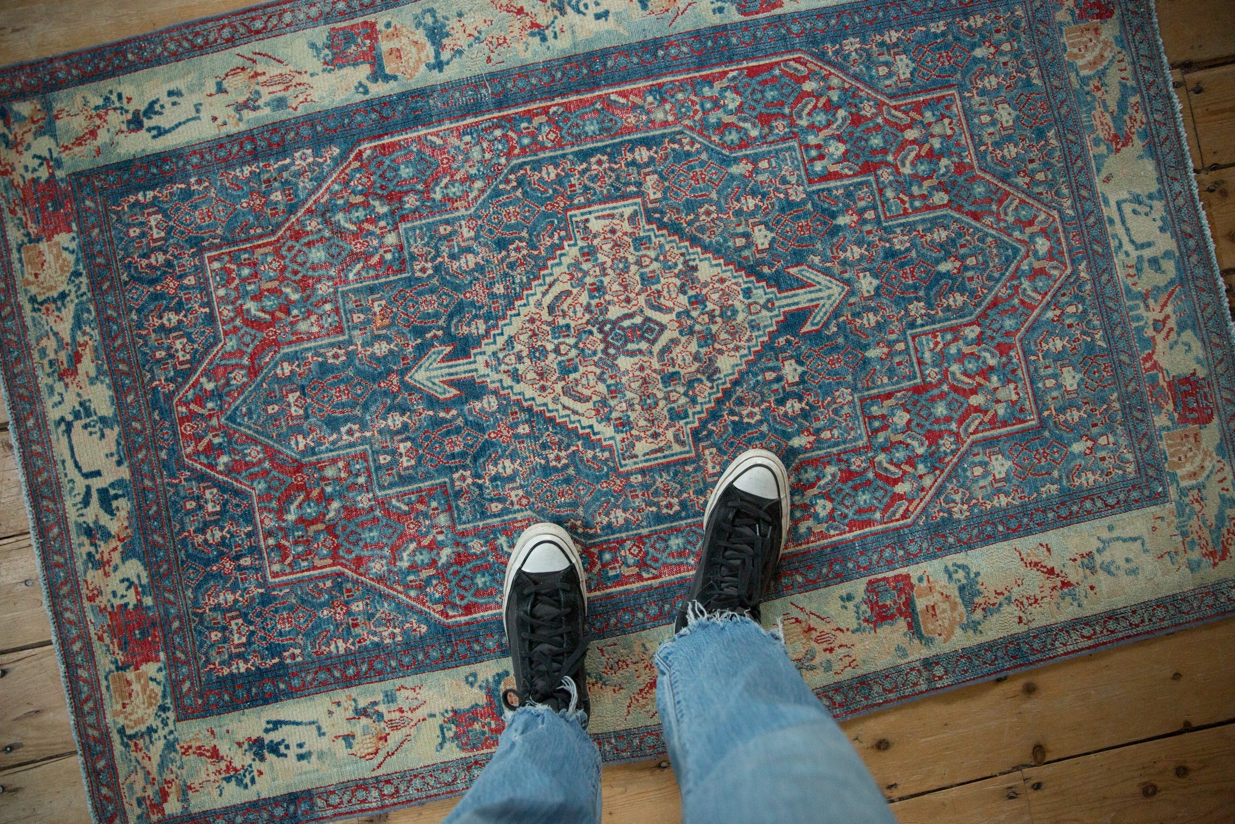 Vintage Distressed Senneh Rug // ONH Item: ee005185, Image 1