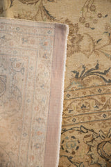 Hand-knotted foundation and secured side cord selvage of a vintage Persian Kashan rug.