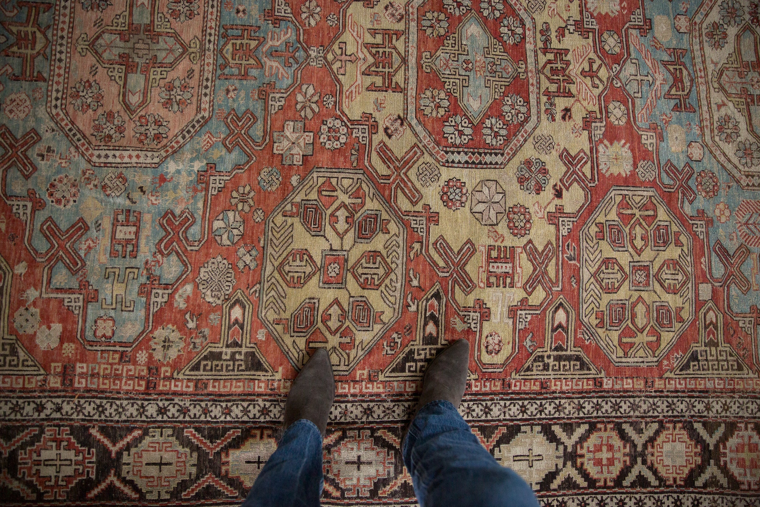 Antique Caucasian Soumac Carpet // ONH Item: ee005213, Image 1