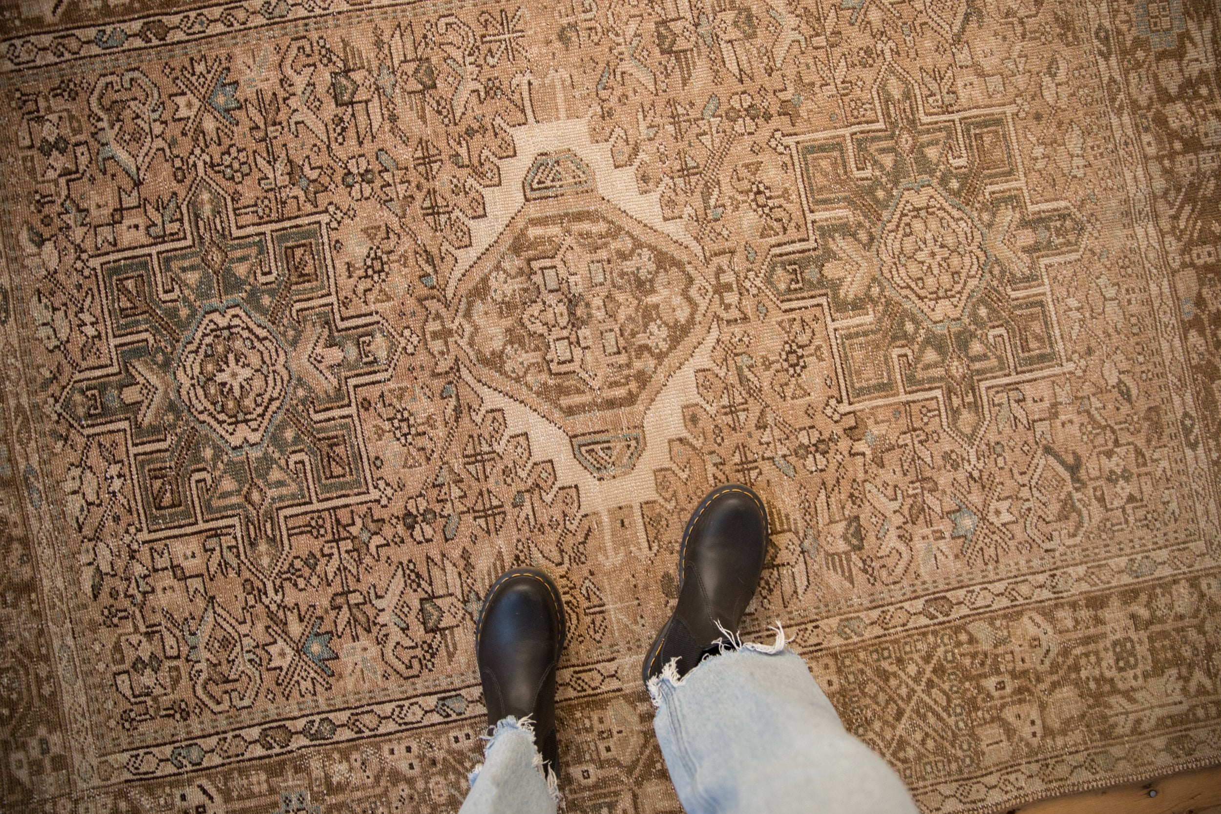 Vintage Distressed Karaja Rug // ONH Item: ee005216, Image 1