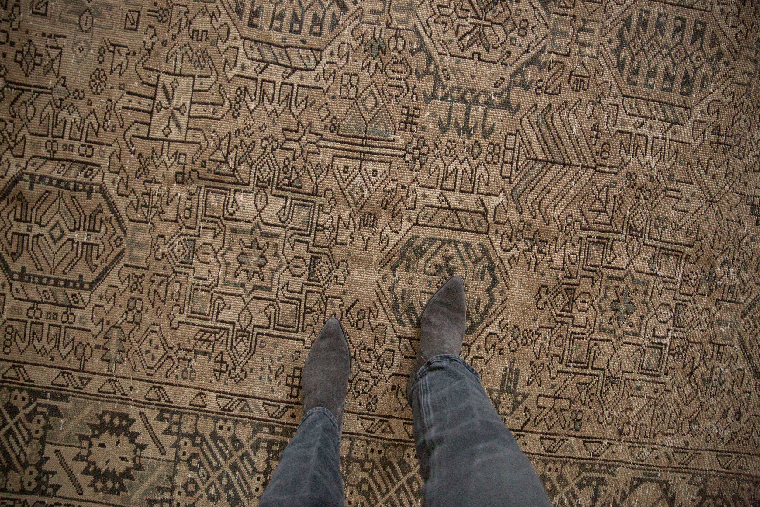 Vintage Distressed Karaja Carpet // ONH Item: ee005219, Image 1