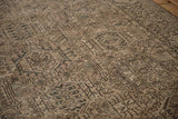 Vintage Distressed Karaja carpet pile showing geometric medallions and time-softened muted tones.