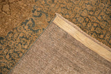 Distressed Bijar rug pile showing wear, foundation, and its less oxidized hand-knotted reverse.