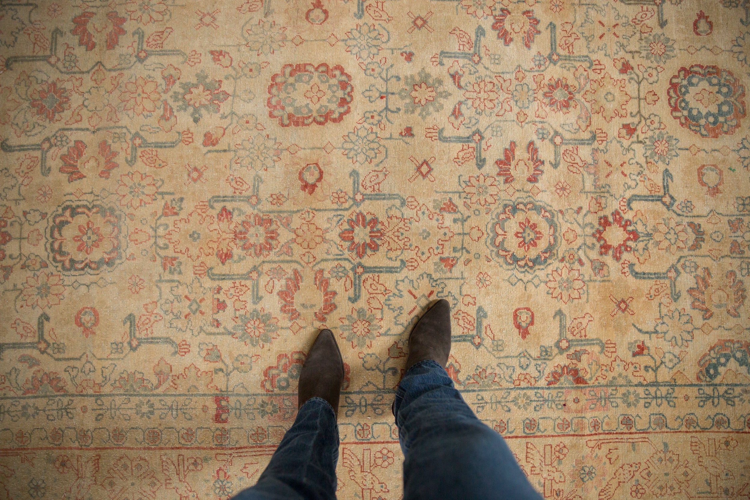 Vintage Distressed Tabriz Carpet // ONH Item: ee005225, Image 1