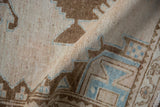 Close-up on the soft, distressed pile showing even wear to the knot heads.