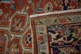 Dense hand-knotted foundation and sturdy side cord of a vintage Persian Heriz rug.