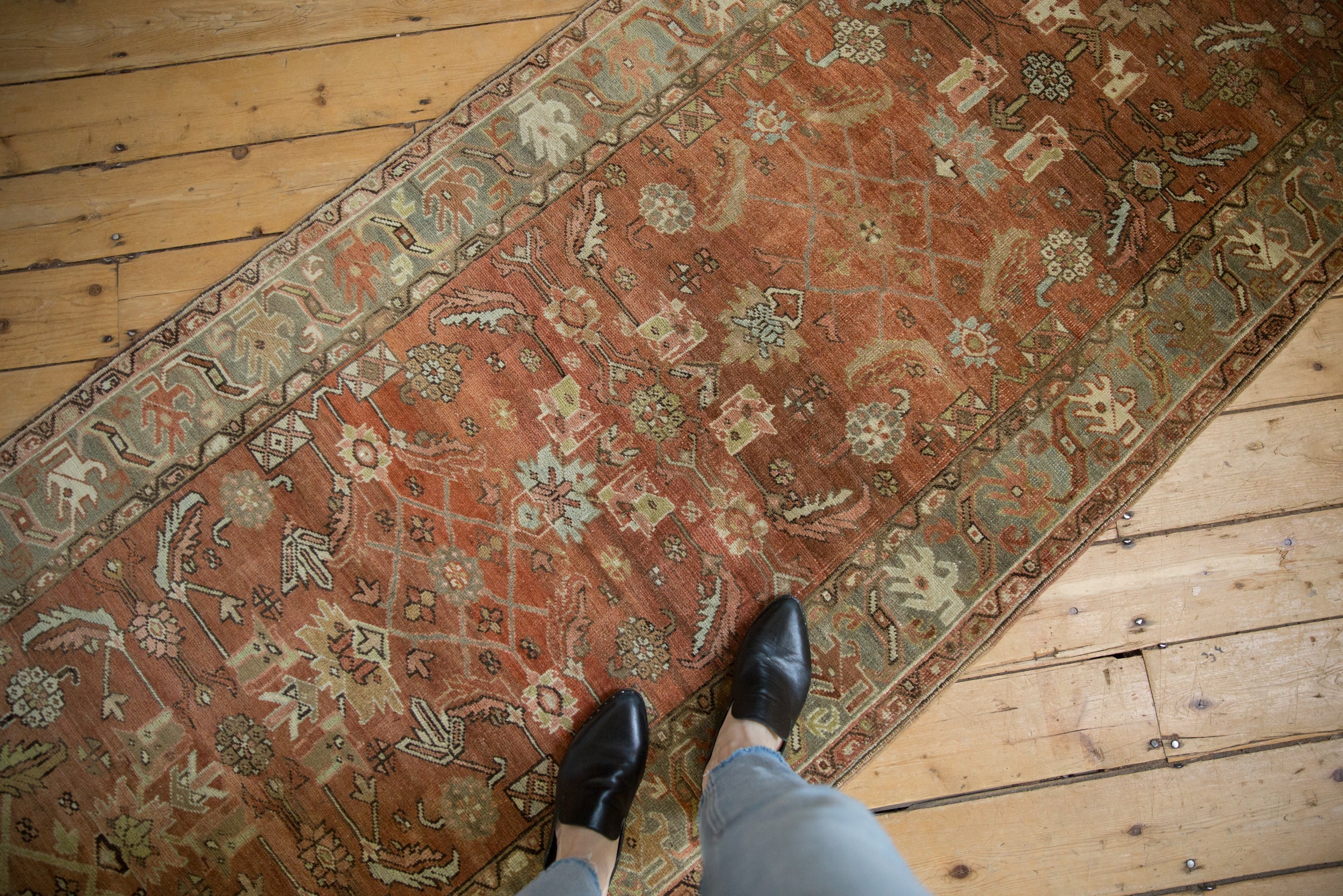 3x16 Vintage Distressed Heriz Rug Runner // ONH Item ee005291, Image 1