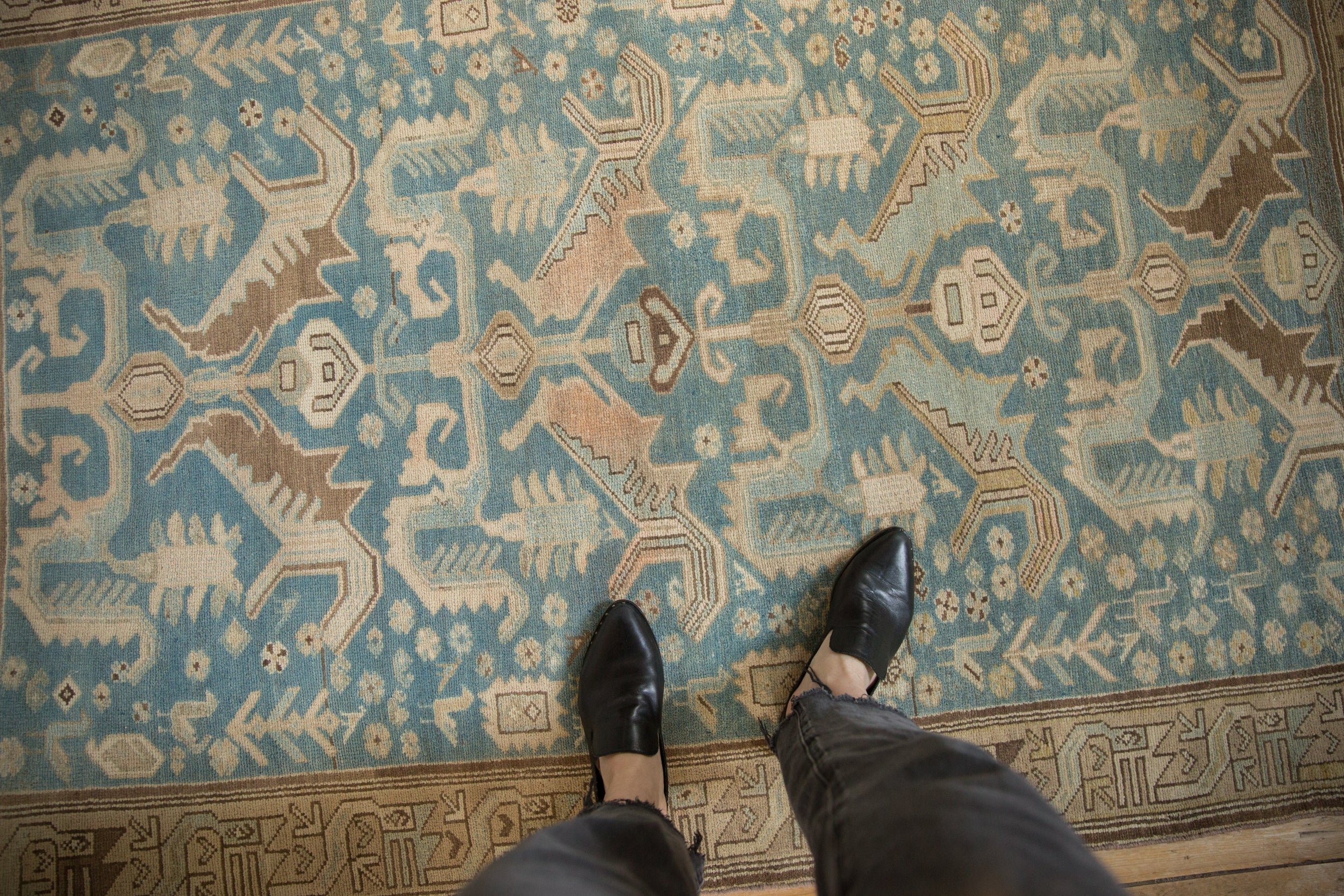 4x6.5 Vintage Distressed Malayer Rug // ONH Item ee005303, Image 1