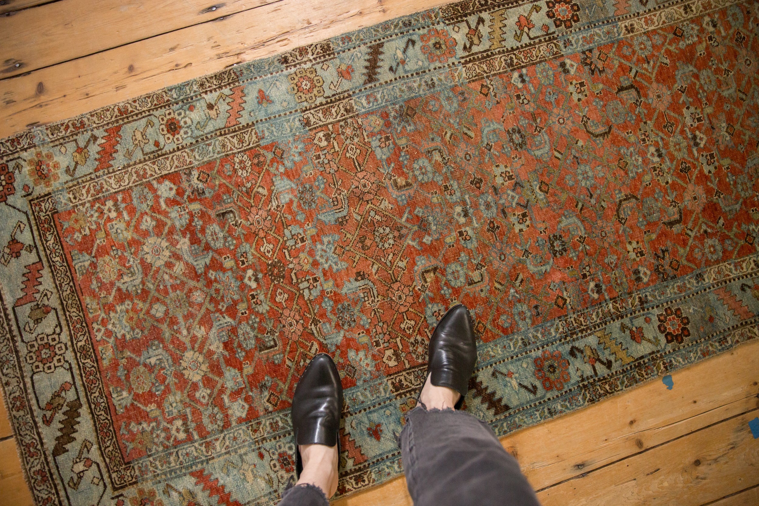 3x13.5 Vintage Distressed Bijar Rug Runner // ONH Item ee005311, Image 1