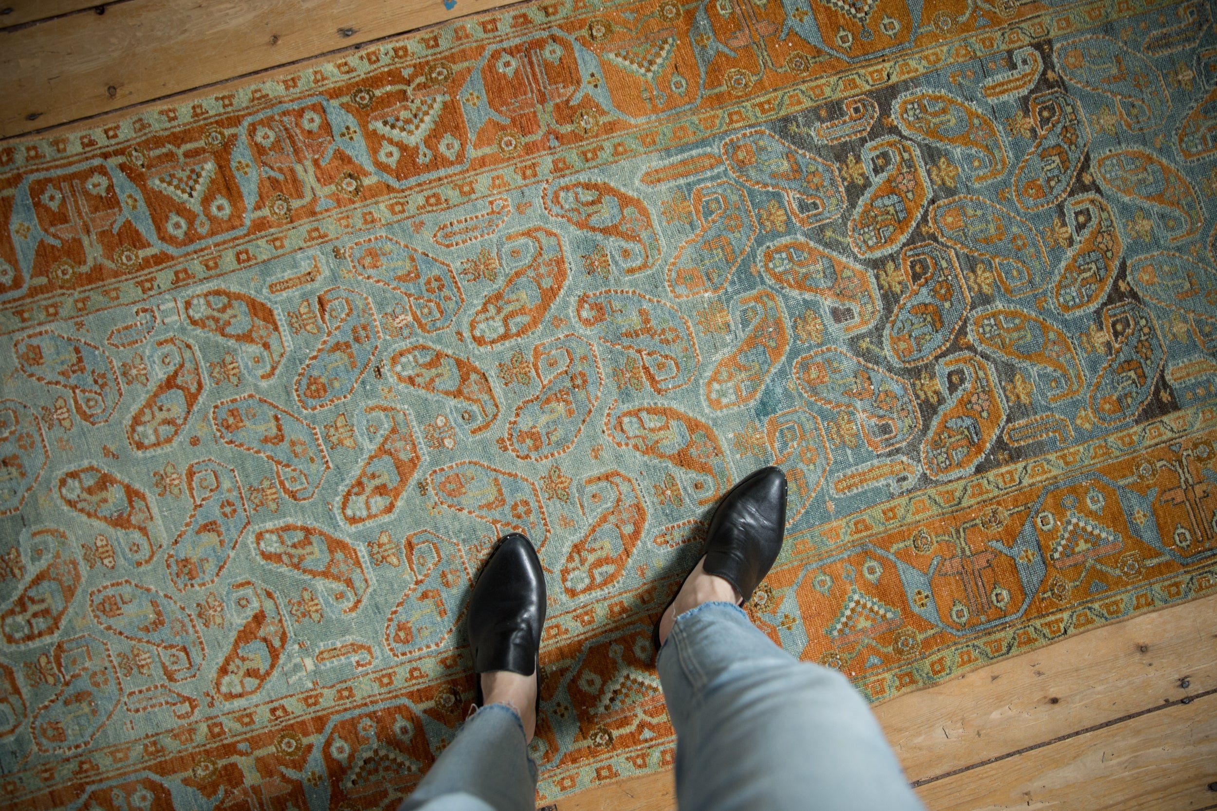 3x11.5 Vintage Distressed Afshar Rug Runner // ONH Item ee005312, Image 1