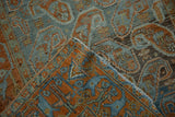 The back of the hand-knotted vintage Afshar runner, with a corner folded to show the pile.