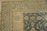 Corner detail of a vintage Bijar carpet showing heavy abrash and a worn, low-pile texture.