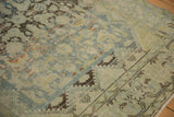 Distressed Persian Mahal runner: heavy abrash, faded dusty blue, and pale green pile.