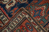 Intact side cord selvage and hand-knotted foundation of a vintage Northwest Persian runner.