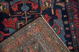 Vintage Mehreban rug runner showing hand-knotted pile, intricate back weave, and secured selvage.