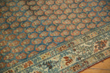 Worn texture of a vintage Serbend rug's boteh pattern and complex meandering vine border.