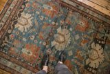 A personal perspective of the time-softened wear on a dusty teal antique Mehreban runner.