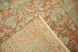 Hand-knotted construction detail of a vintage Lilihan rug, showing the back weave and low pile.